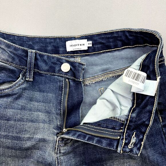 Refuge‎ Elastic Leg Denim Jeans Women's Size M Blue Mid Rise Cargo Pocket - Picture 6 of 11